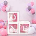 25cm ONE Letter Balloon Box 1 One Year Old Birthday Decor 1st Birthday Party Decoration Kids Boy Girl Baby Shower Balloon Box. 