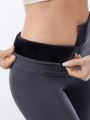Velvet breasted girdle waist leggings for women wearing autumn and winter high waist non-drop belly and velvet thickened yoga Ba.