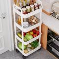 Kitchen Organizers And Storage Rack Household Cart With Wheels Multifunctional Home Accessories Mobile Rack Trolley Bookshelf. 