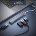 3.0 Type C 4 Port Hub Extensions USB Cable for Laptop and Smartphone.