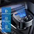 Car MP3 Player Dual USB Fast Charging Charger FM Receiver Bluetooth Compatible 5.0 Transmitter U-Disk Flash Drive Plug Car Kit. 