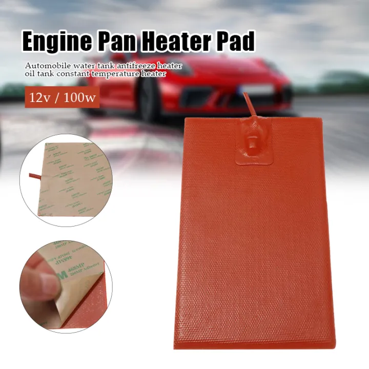 12V 100W Universal Car Engine Oil Pan Sump Tank Heater Pad Silicone ...