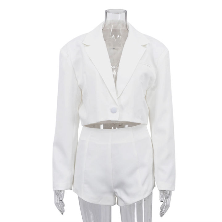 2026%20Fashion%20Loose%20White%20Office%20Two%20Piece%20Set%20Woman%20Elegant%20Long%20Sleeve%20Crop%20Shirt%20With%20High%20Waist%20Shorts%20Set%20Female%20-%20Image%205
