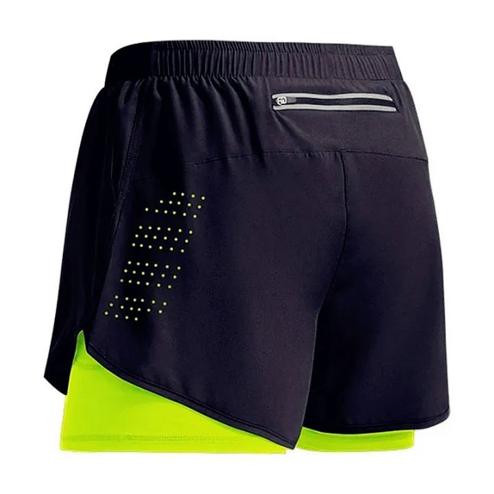 2026 New Men's Fitness Training Shorts Summer 2 In 1 Quick Dry Gym Beach Running Double-deck Shorts Outdoor Sportswear Men Short