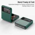 For Samsung Galaxy Z Flip 3 Luxury Mirror Hard PC Camera Protection Anti-drop Buffer Case New Folding Case for Wireless Charging. 