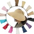 New Women Summer Visors Hat Foldable Sun Hat Wide Large Brim Beach Hats Straw Hat Chapeau Femme Beach UV Protection Cap.