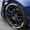 2pcs For One Tire SPEEDHUNTERS Car 3D Tire Letter Sticker Trend Auto Wheel Styling Decor Decals Water proof No Glue.