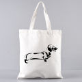 Dachshund  Unisex Handbags Custom Canvas Tote Bag Print Daily Use Reusable Travel Casual Shopping Bag. 