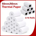 80mm/58mm Thermal Papers For Mini Thermal Receipt Printer PAD POS Printer 2 inch Paper Rolls For Business Bill Ticket Printing. 