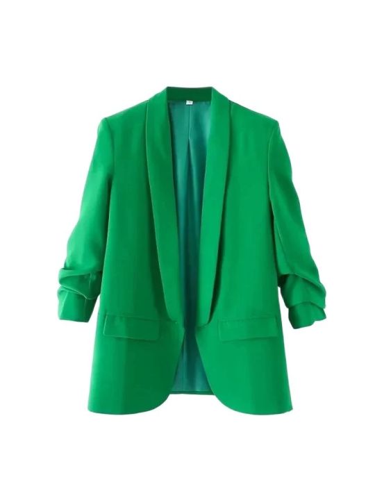 Women%20Fashion%20Office%20Wear%20Open%20Blazer%20Coat%20Vintage%20Long%20Pleated%20Sleeves%20Flap%20Pockets%20Female%20Outerwear%20Chic%20Tops%20-%20Image%203