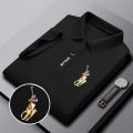Proman-classic Knight embroidery pattern men's short sleeve polo shirt comfortable and breathable business casual polo shirt with many styles to choose from.. 