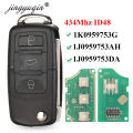 jingyuqin 3 Button Flip Remote Car Key Fob For VW PASSAT Polo Skoda Seat Polo/Golf/Beetle 1J0959753 DA/AH 1K0959753G 434Mhz ID48.