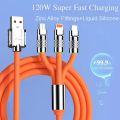 Ultimate 3-in-1 Fast Charging Cable – 120W Retractable Zinc Alloy Design | Super Durable 6A Output | Universal Compatibility with iPhone, Type-C & Micro USB | Ideal for Car, Travel, Home & Office Use By SAMIN E SHOP.