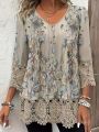 Plus Size Elegant Casual Woman T-Shirt Fashion Loose T-Shirt Woman Temperament Long sleeve T-Shirt Holiday Weekend.