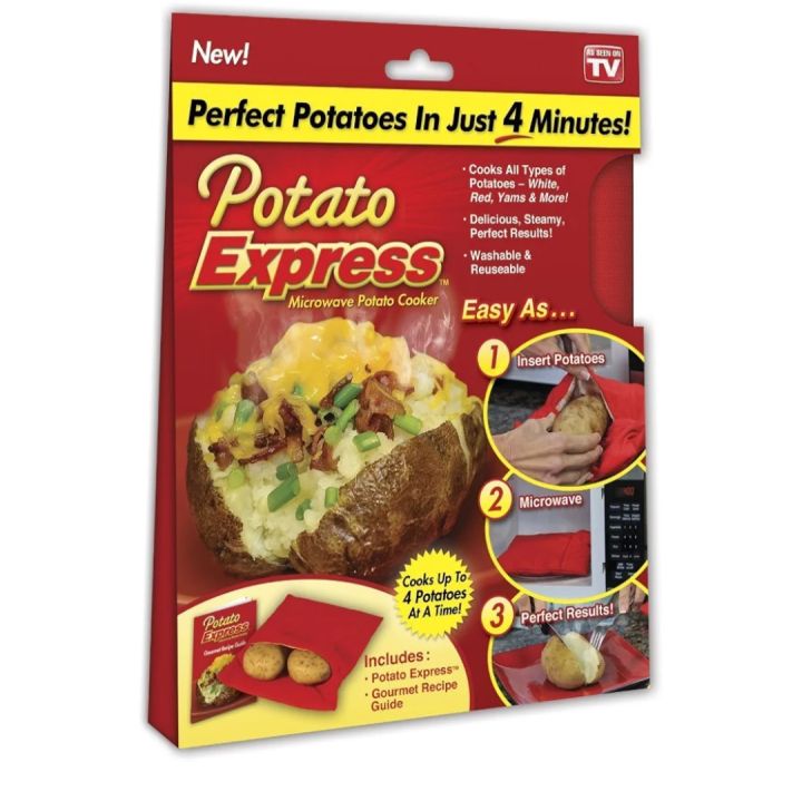 (E). Ontel Products Potato Express Microwave Potato Cooker Cooks 4 Potatoes at a Time