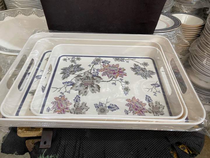 Indure Collection Tray Set Original Melamine Of Indure UAE 3piec set | Daraz.pk