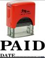 paid sign with date, pre ink automatic machine stamp customize trodat. 