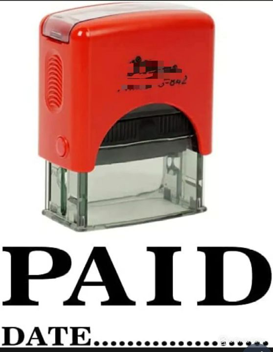 paid sign with date, pre ink automatic machine stamp customize trodat