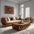 cnC design sofa 4 seater full sheshom solid woodworking. 