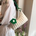 Trendy Pleated Bubbles Shoulder Bags Handbag Daily Commuting Bag Underarm Bag Plaid Quilted Solid Totes Bag Messenger Bag. 