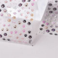 Cute Jelly Pink Cat Paw Print Lovely Kitty Puppy Dog Cartoon 5D Embossed Relief Self Adhesive Nail Art Sticker 3D Manicure Decal. 