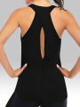 Super Soft Cross Backless Workout Tops for Women Racerback Tank Tops Open Back Running Muscle Tank Yoga Shirts.