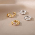 Zircon Star Hoop Earrings for Women Stainless Steel Gold Color Round Huggie Earrings 2023 Trend Wedding Jewelry pendientes mujer. 