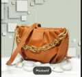 Women's Handbag with Golden Chain and Long Strap 9x7 Inch Elegant Design. 