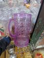 Godinger Flora Vintage-Inspired 2.3L Acrylic Pitcher | Premium Shatterproof Plastic Jug with Lid & Handle | Elegant Lavender Amethyst Drink Server for Home, Kitchen, Outdoors, & Parties.
