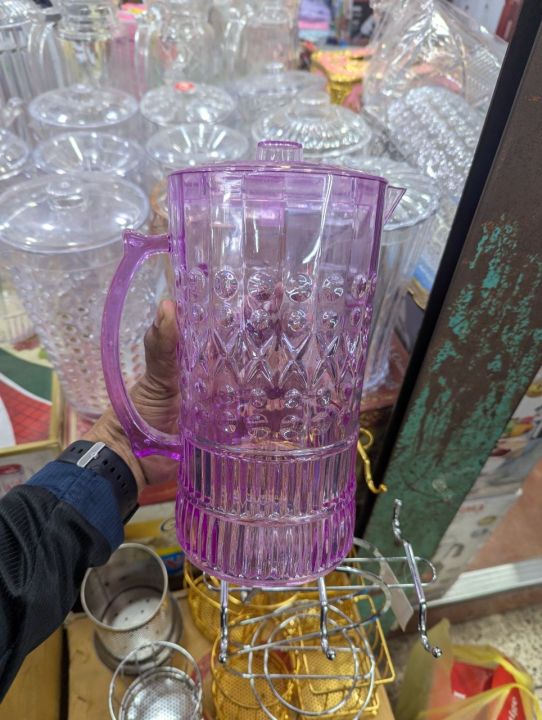 Godinger%20Flora%20Vintage-Inspired%202.3L%20Acrylic%20Pitcher%20%7C%20Premium%20Shatterproof%20Plastic%20Jug%20with%20Lid%20&%20Handle%20%7C%20Elegant%20Lavender%20Amethyst%20Drink%20Server%20for%20Home,%20Kitchen,%20Outdoors,%20&%20Parties%20-%20Image%203