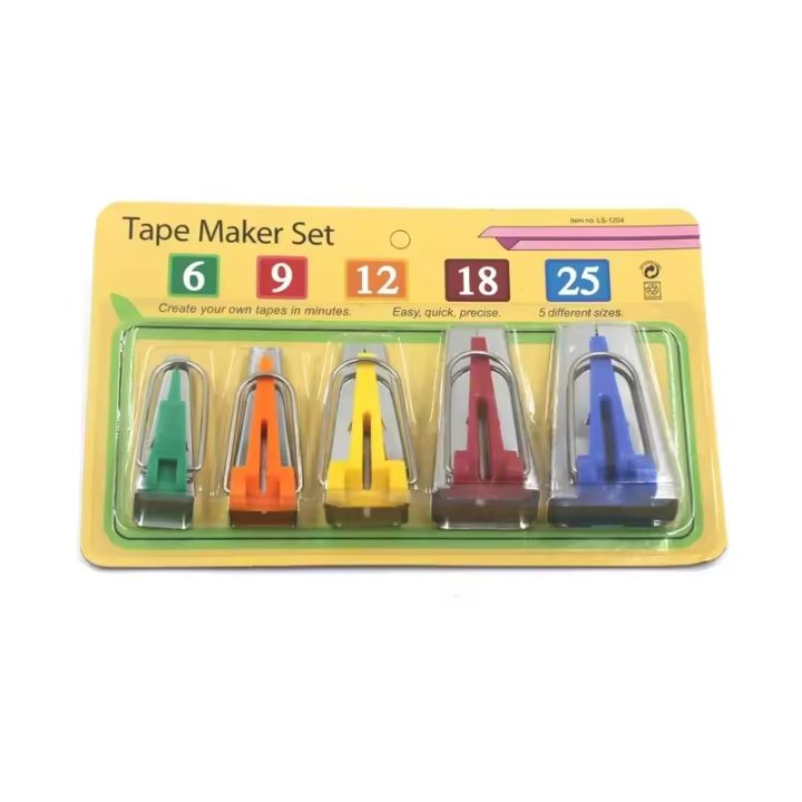 Bias Tape Maker Set 6mm 12mm 18mm 25mm (4pcs / 5Pcs ) | Fabric Bias Binding Maker | Sewing & Quilting Tools | DIY Sewing Accessories