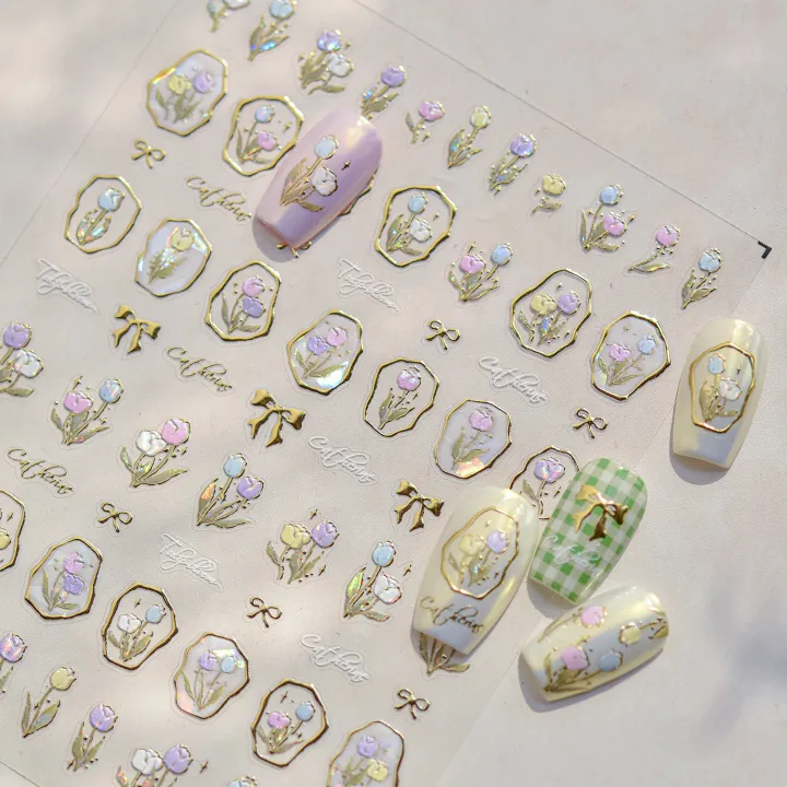 Elegant%20Oriental%20Metal%20Flower%20Frame%20Nail%20Stickers%20Crystal%20Rhinestone%20New%20Chinese%20Style%205D%20Design%20Self%20Adhesive%20Manicure%20Decal%20-%20Image%202