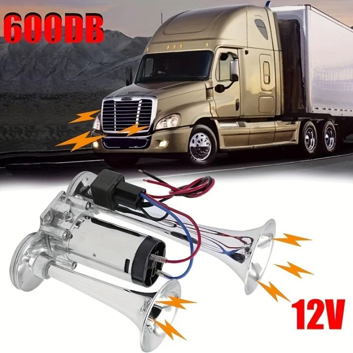 Super%20Loud%20600DB%20Dual%20Trumpet%20Train%20Horns%20for%20Trucks%2012V%20Stainless%20Steel%20Electric%20High%20Decibel%20Chrome%20Finished%20Car%20Speaker%20with%20-%20Image%202