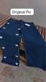 Women’s Blue Butterfly Wide-Leg Denim Jeans Printed and Export Quality. 