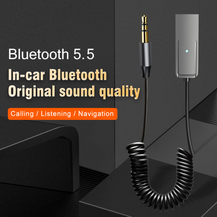Bluetooth%205.5%20Car%20Kit%20AUX%20Audio%20Receiver%20USB%20To%203.5mm%20Hifi%20Stereo%20Music%20Navigation%20Handsfree%20With%20Mic%20Wireless%20Adapter%20Transmit%20-%20Image%203