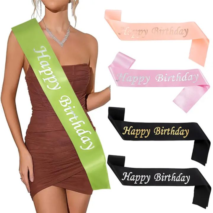 Blue Happy Birthday Boy Girl Sash Party Supplies Shoulder Belt Strap Kids Birthday Sash Party Decoration Favor