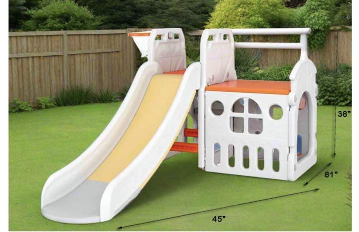 kids slide swing +basket ball stamd set imported taiwan fiber plastic
