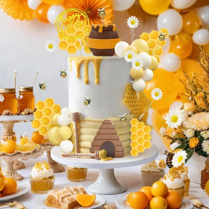 Bee%20Cake%20Toppers%20Honey%20Jar%20Cake%20Topper%20Honeycomb%20Cake%20Decorations%20for%20Baby%20Shower%20Bee%20Theme%20Birthday%20Party%20Decoration%20Supplies%20-%20Image%204