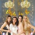 10Pcs Bride To Be Decoration Set – Golden Confetti Balloons, Bride To Be Banner & LED Fairy Light | Bridal Shower & Bachelorette Party Decor. 