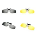 1Pc Car Night Safety Driving Glasses Clip On Sunglasses For Men Women Night Vision Glasses Anti-glare Driver Goggles Sunglasses. 