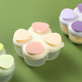 Portable Clover 4-Compartment Formula Canister, One-Touch Lid Airtight Leak-Proof, Infant Travel Milk Powder Dispenser.