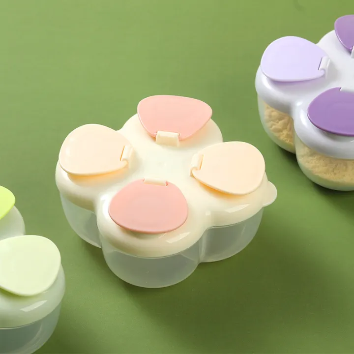 Portable%20Clover%204-Compartment%20Formula%20Canister,%20One-Touch%20Lid%20Airtight%20Leak-Proof,%20Infant%20Travel%20Milk%20Powder%20Dispenser%20-%20Image%202