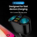 66W Fast Charging Car Charger QC3.0 Cigarette Multifunctional USB Type C Car Phone Charger For iphone .