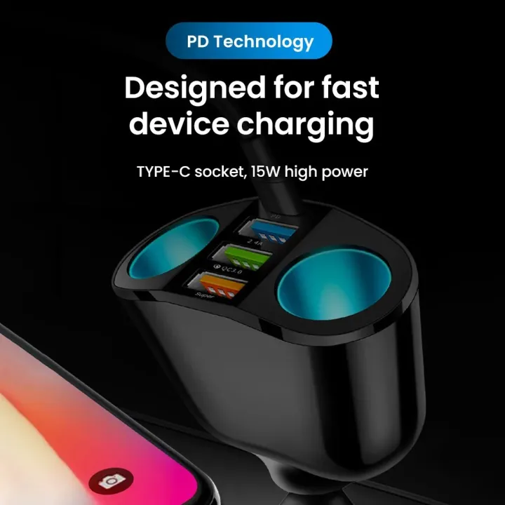 66W%20Fast%20Charging%20Car%20Charger%20QC3.0%20Cigarette%20%20Multifunctional%20USB%20Type%20C%20Car%20Phone%20Charger%20For%20iphone%20%20%20-%20Image%203