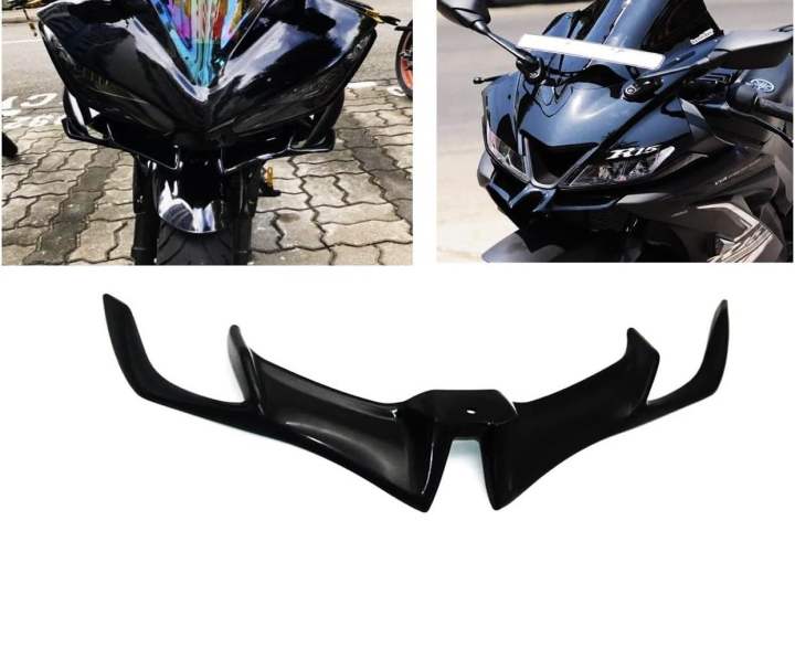 Winglet for Yamaha R15 V3 Wiser Cap/Light Visor Cap (Black)
