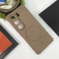 Tecno Camon 40 Pro Cover - Light Brown - Premium Textured Grip Case leather Feel Magsafe Design with camera protection. 