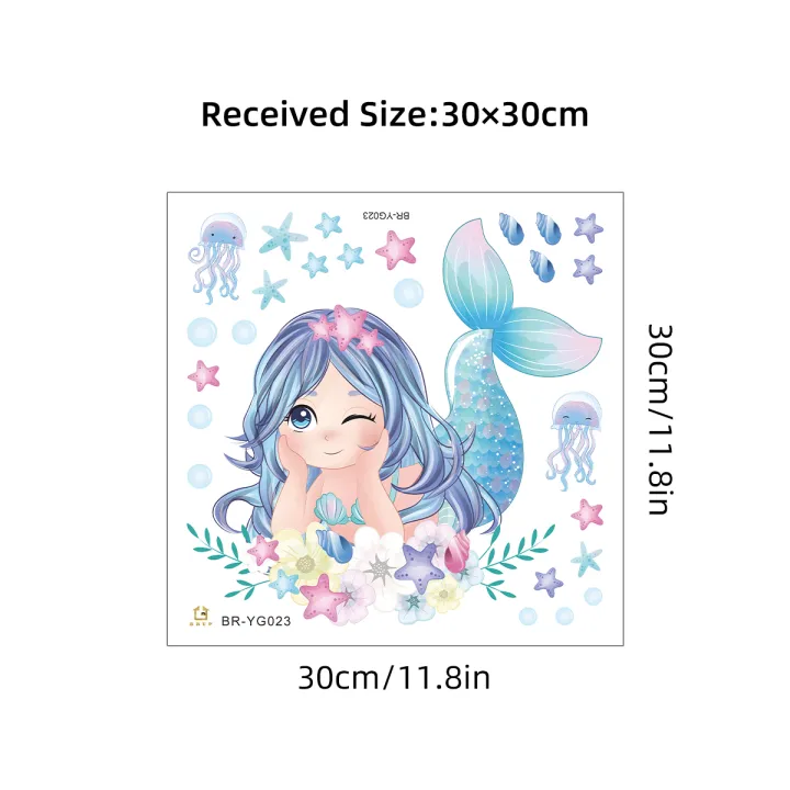 Cartoon%20Jellyfish%20Mermaid%20Wall%20Stickers%20for%20Kids%20Room%20Decor%20Background%20Girls%20Bedroom%20Living%20Room%20Home%20Decoration%20Wall%20Decal%20Glow%20-%20Image%206