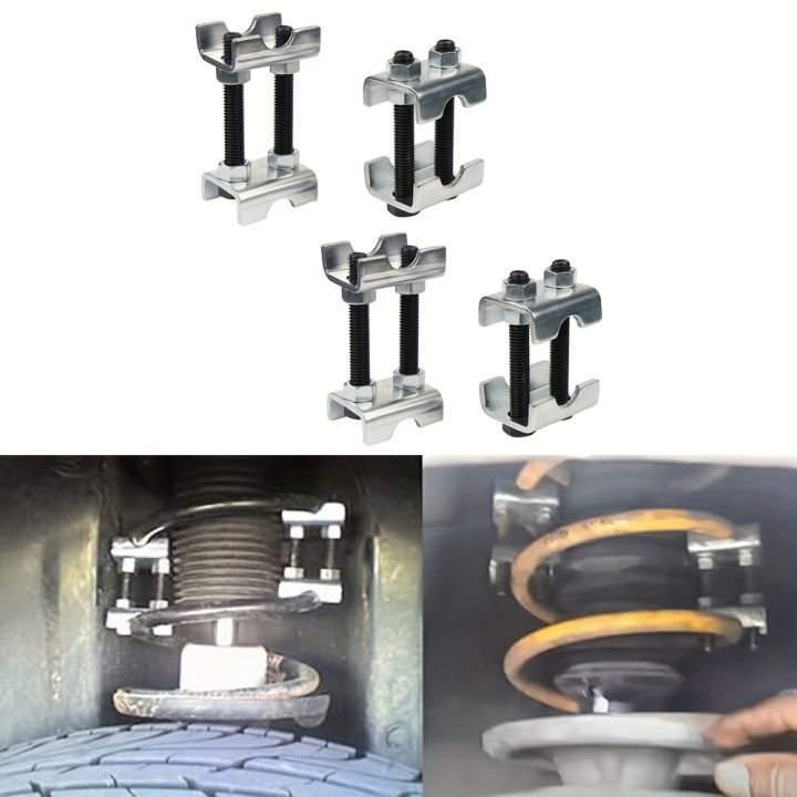 4pcs Mini Coil Spring Compressor Carbon Steel 2 Way Adjustable Spring Spacer Shocks Adjustable Coil Spring Struts Tool