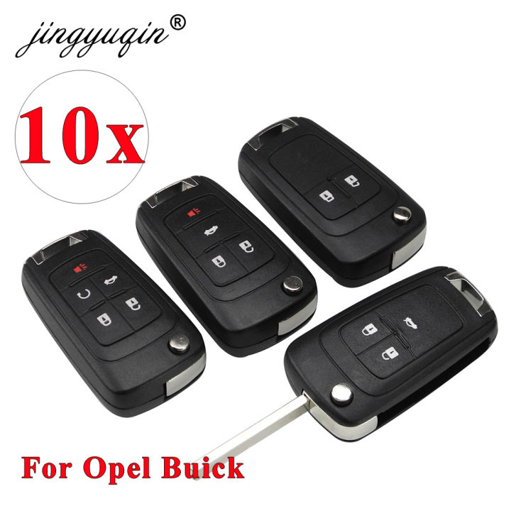 jingyuqin 10pcs 2/3/4/5 BTN Key Shell for VAUXHALL OPEL Insignia Astra J Zafira C Mokka Chevrolet Buick Car  Fob Case Housing