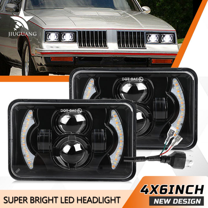 HAOLIDE Car 120W 4x6 Inch LED H4 Headlights Projector High Low Beams ...